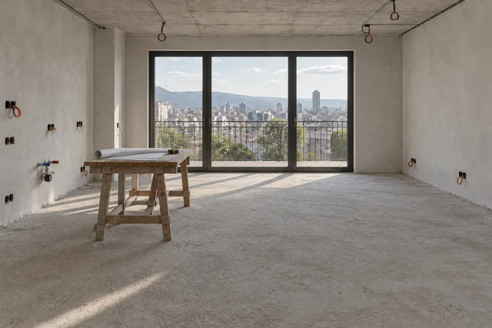 Engineering & preparation · Tbilisi Gardens — Warm oak · 88 m²