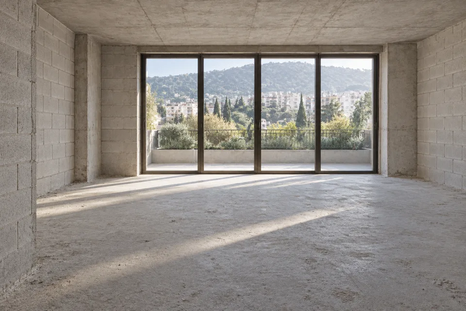 שלד ראשוני · Greenhill Residence — חיים עם מרפסת · 126 m²
