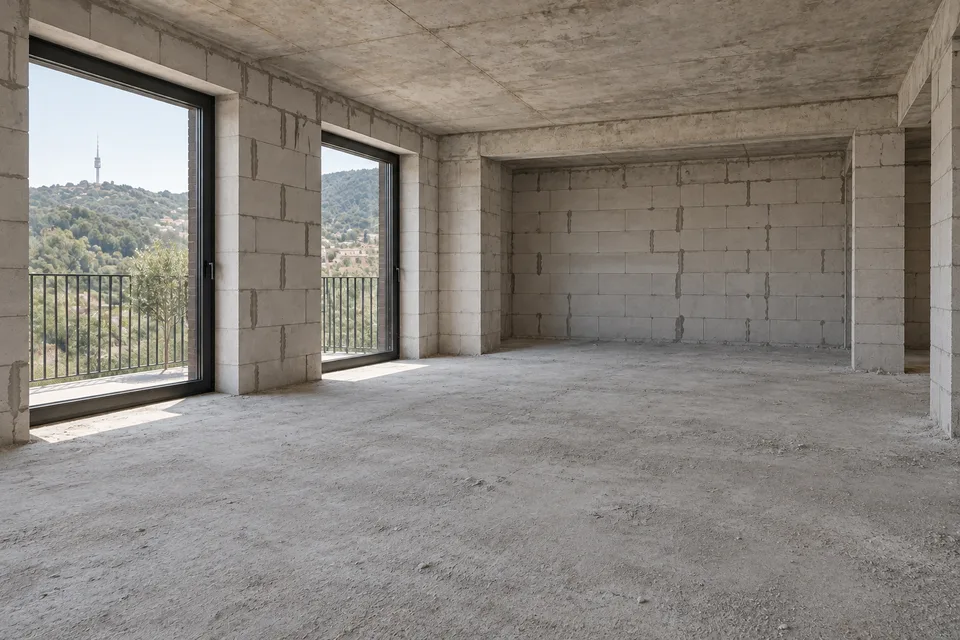 שלד ראשוני · VR Krtsanisi Resort Residence — גרפיט ואור · 96 m²