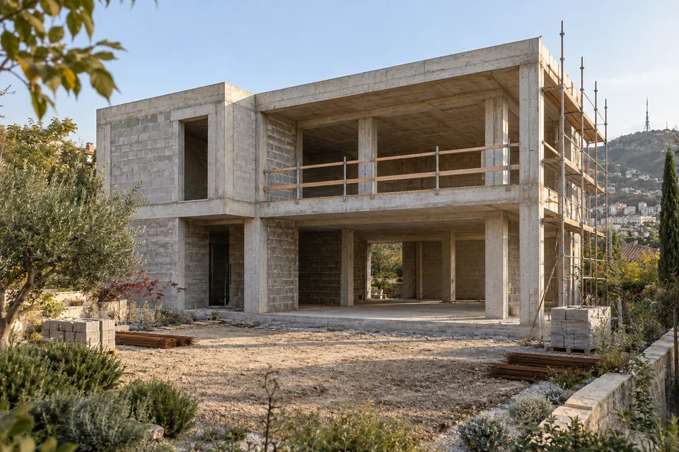 Structural frame · Lisi Green Town — Family house · 220 m²